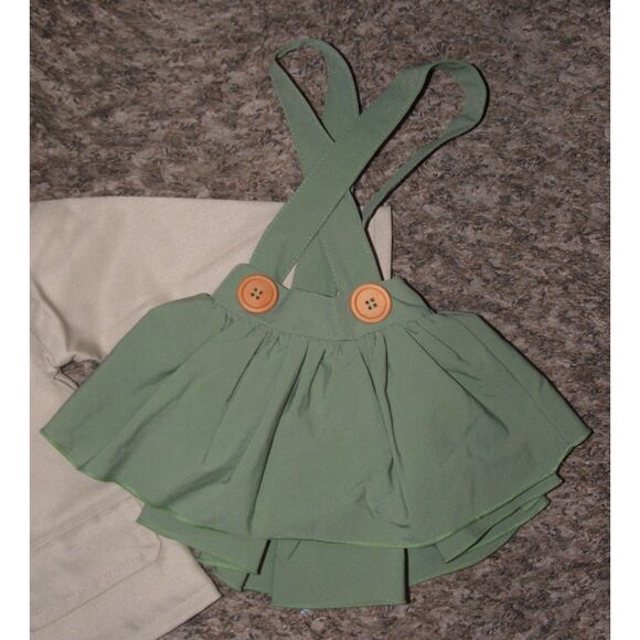 NEW Girls Sz 0-3 Months Green Skirt & Tan Suit Jacket 2 Pc Set BAILEYS BLOSSOMS - Picture 2 of 2